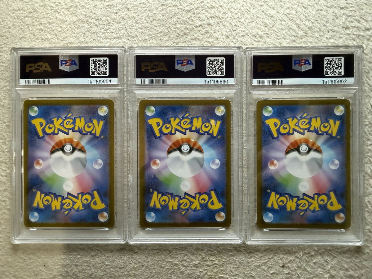 Tohoku Hiroshima Fukuoka Pikachu PROMO Set SV-P Japanese Pokemon cards PSA 10 GEM MT back