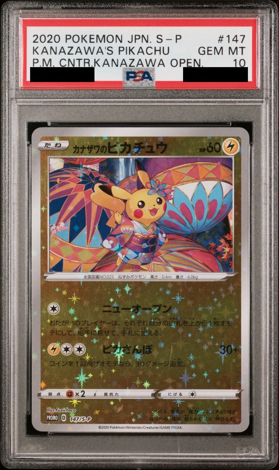 Kanazawa's Pikachu PROMO 147 Sword & Shield Promo (S-P) PSA 10