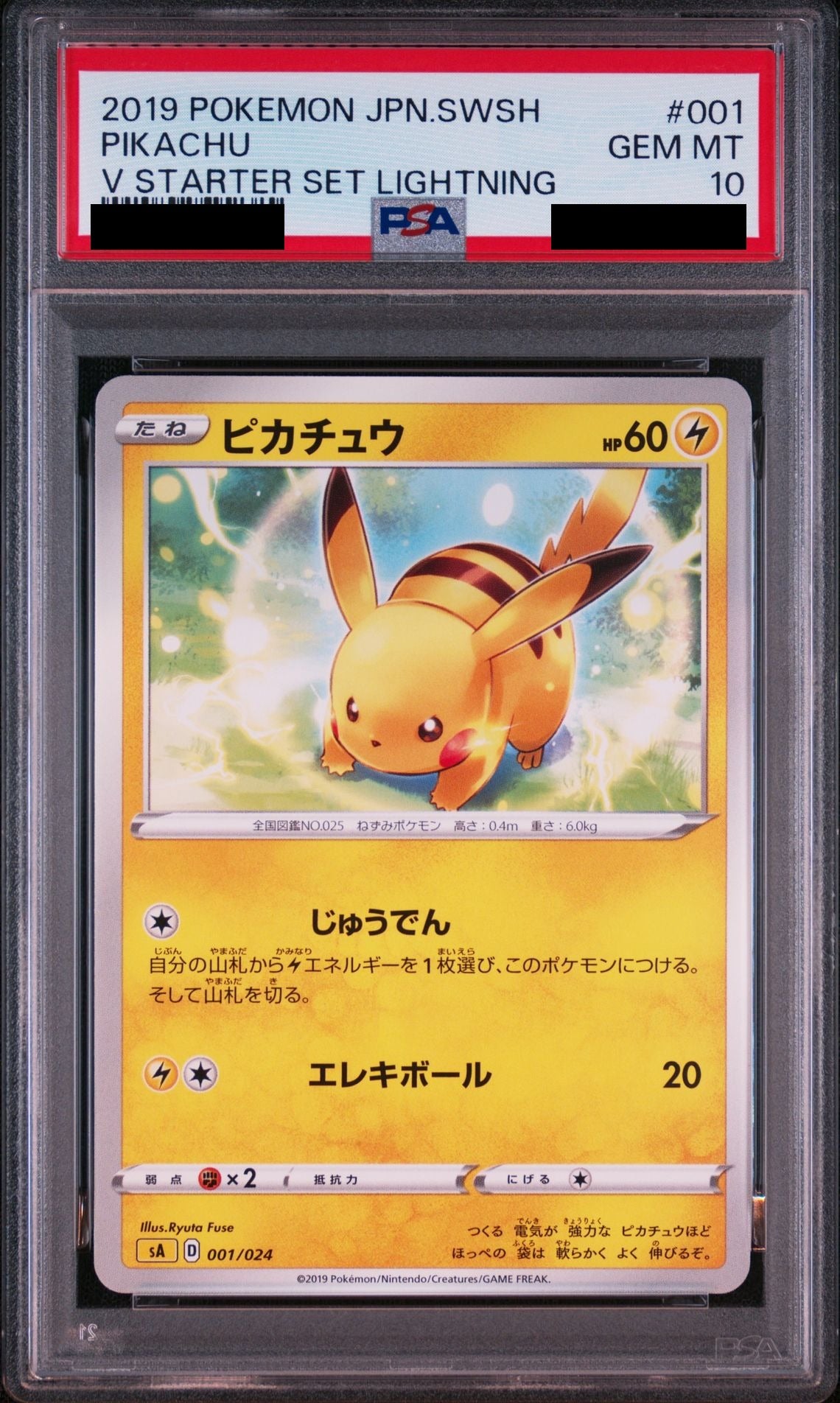 Pikachu 001/024 SA PSA 10