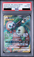 Rowlet & Alolan Exeggutor GX SR 055/054 SM10b PSA 10