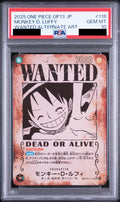 Monkey D. Luffy Wanted SEC-SPC OP13-118 One Piece PSA 10