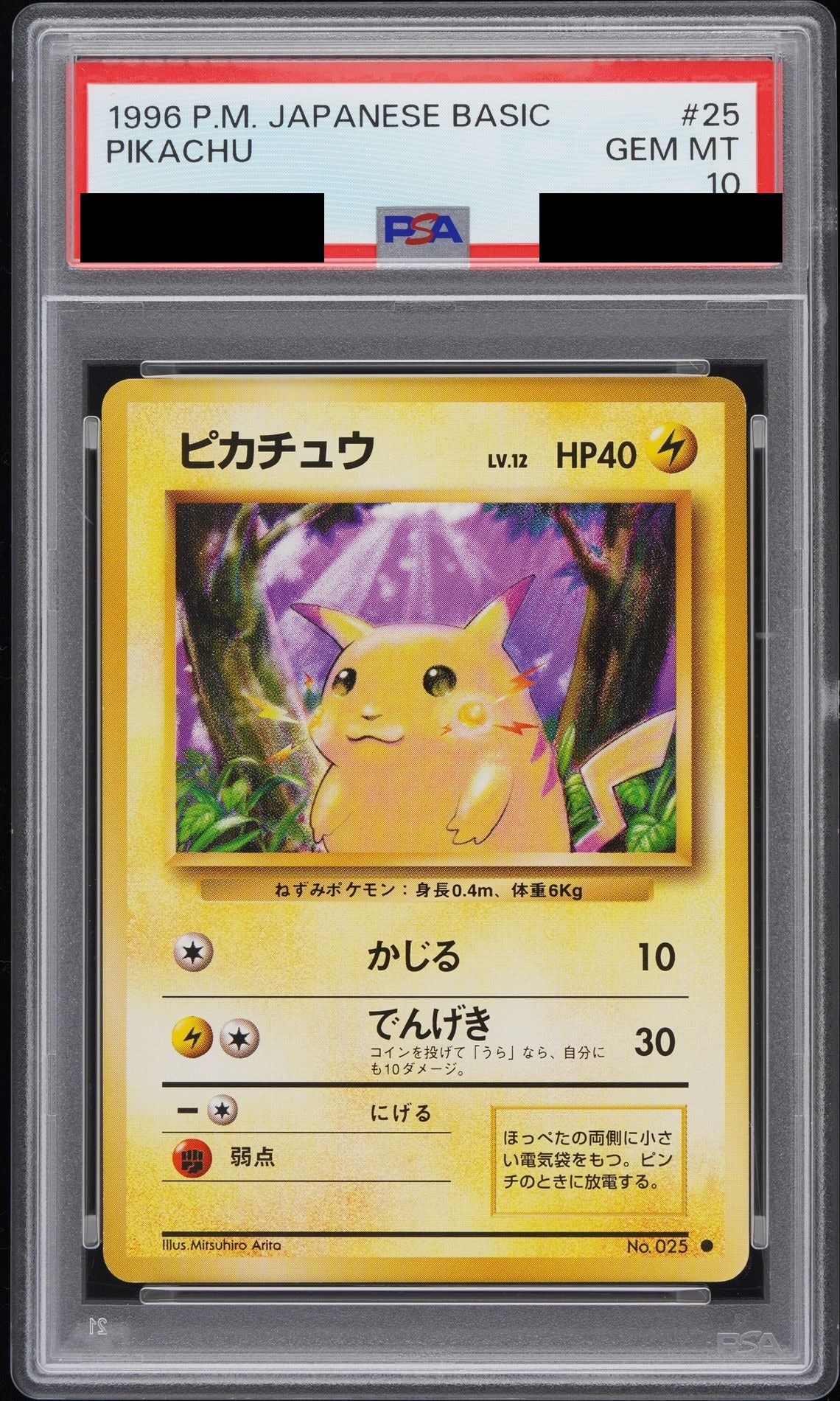 Pikachu Old Back PMCG1-2 PSA 10
