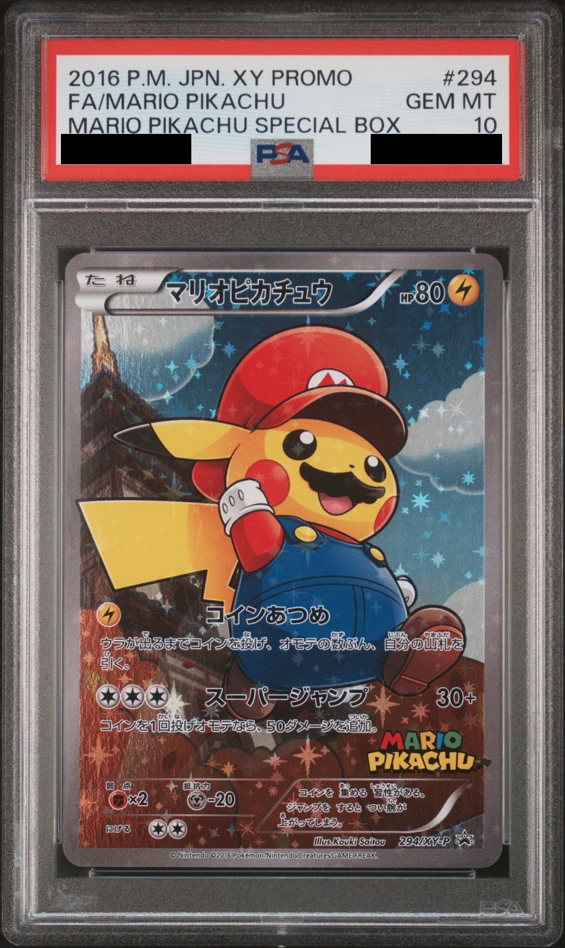Mario Pikachu PROMO 294/XY-P PSA 10