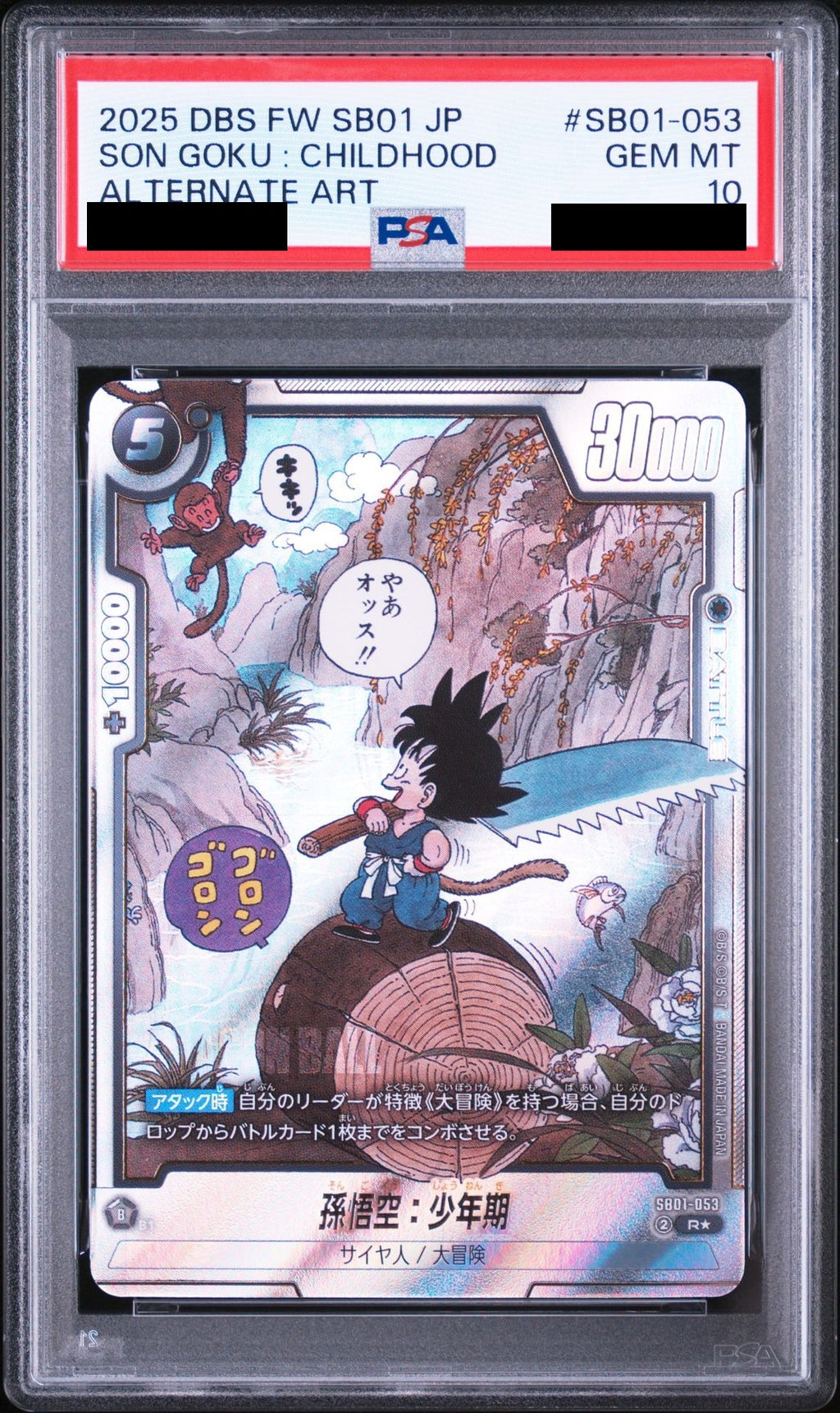 Son Goku Youth R* SB01-053 Dragon Ball PSA 10