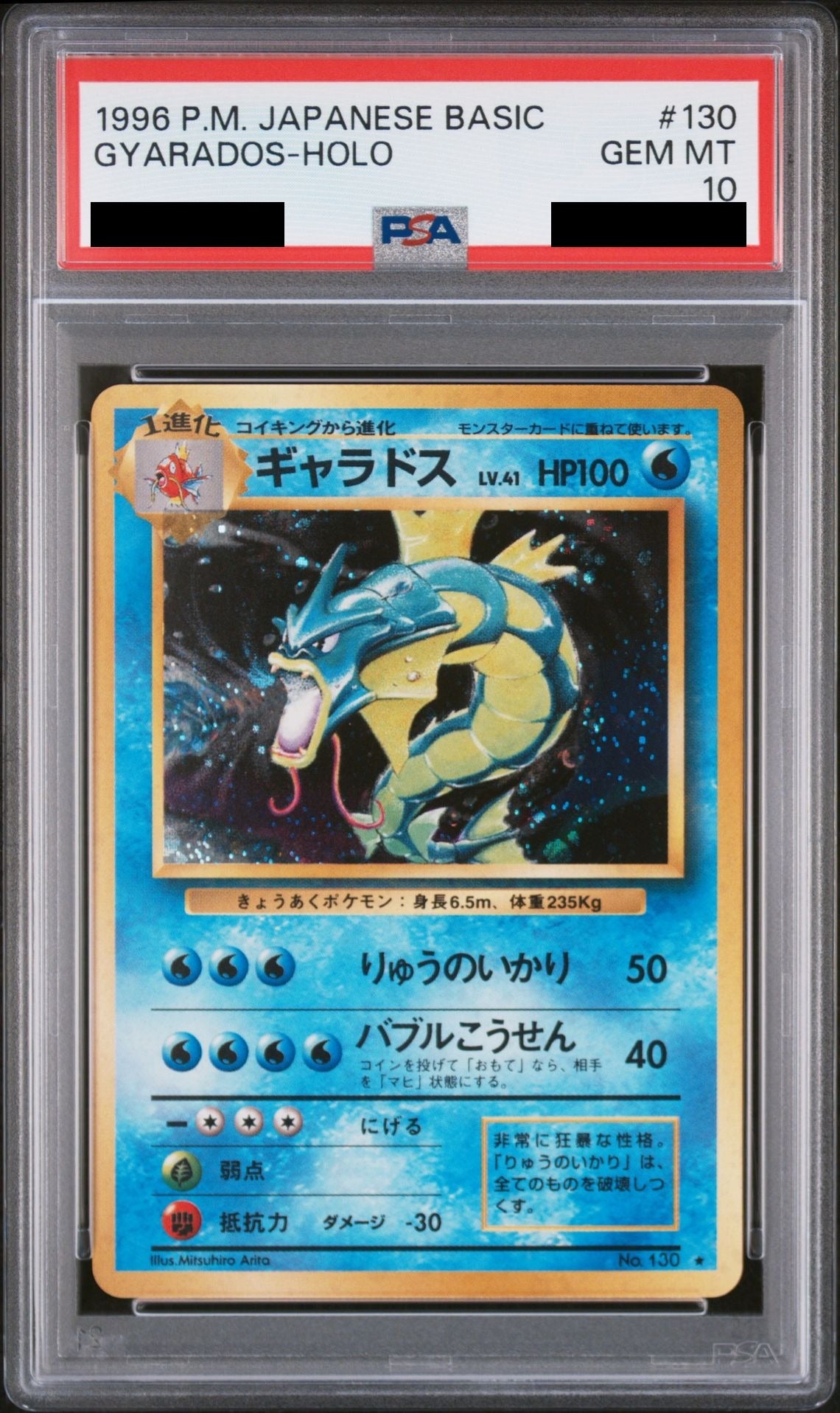Gyarados Holo Old Back PMCG1-2 PSA 10