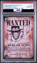 Portgas D. Ace SEC Special Card Wanted Poster OP13-119 One Piece PSA 10