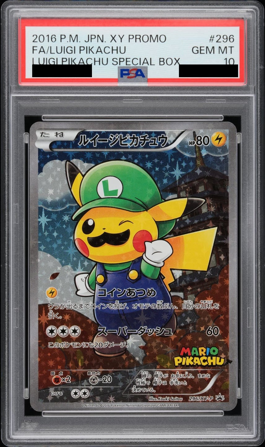 Luigi Pikachu 296/XY-P - XY-P - Japanese - PSA 10 GEM MT
